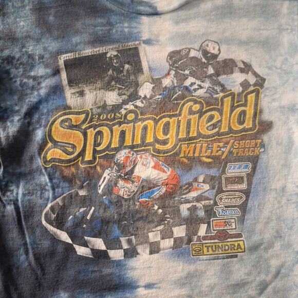 Vintage 2008 Springfield Mile Tie Dye T-Shirt Medium Cotton Blend Blue - Picture 2 of 6